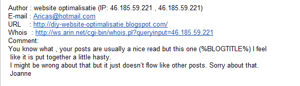 Literary criticism from an automated script. Literary criticism from an automated script.