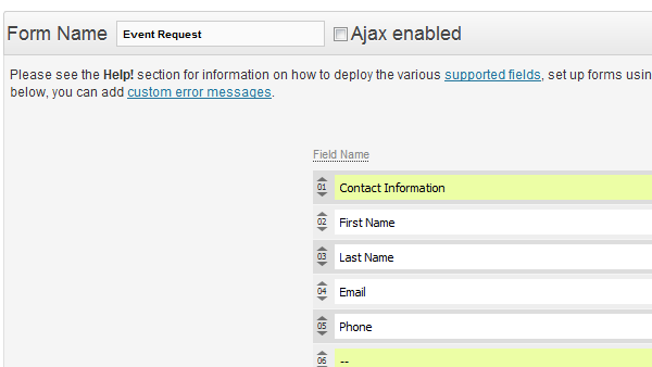 Create your form in CForms Create your form in CForms