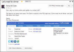MethodCRM integrated with GMail
